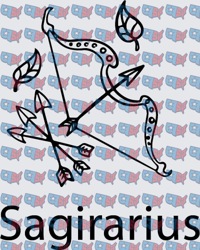 Sagittarius Zodiac Bow And Arrows Sign (DTF)