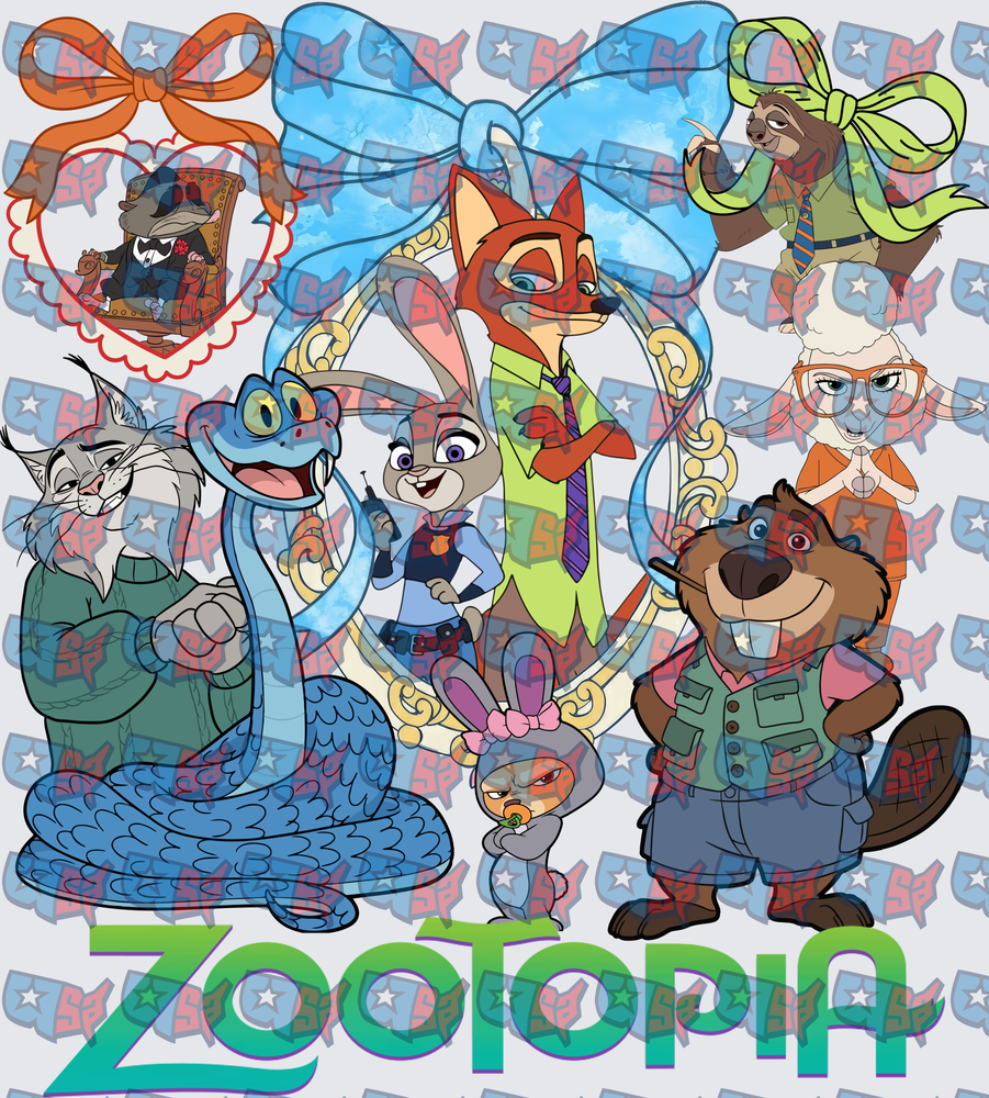 Zootopia Character Group Scene with Judy and Nick (DTF)