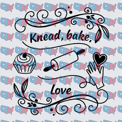 Knead Bake Love Baking Swirl Design (DTF)