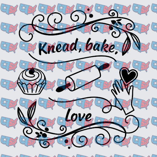 Knead Bake Love Baking Swirl Design (DTF)