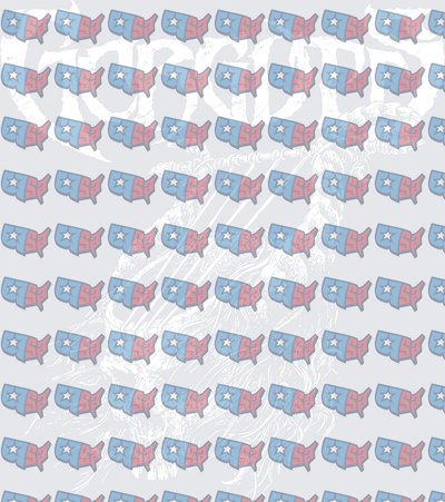 USA Map Pattern with Patriotic Motocross Rider (DTF)