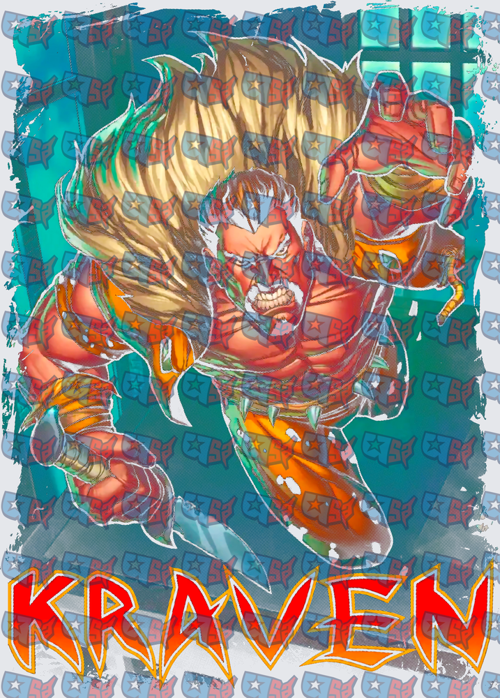 Kraven The Hunter Fierce Charging Comic Art (DTF)