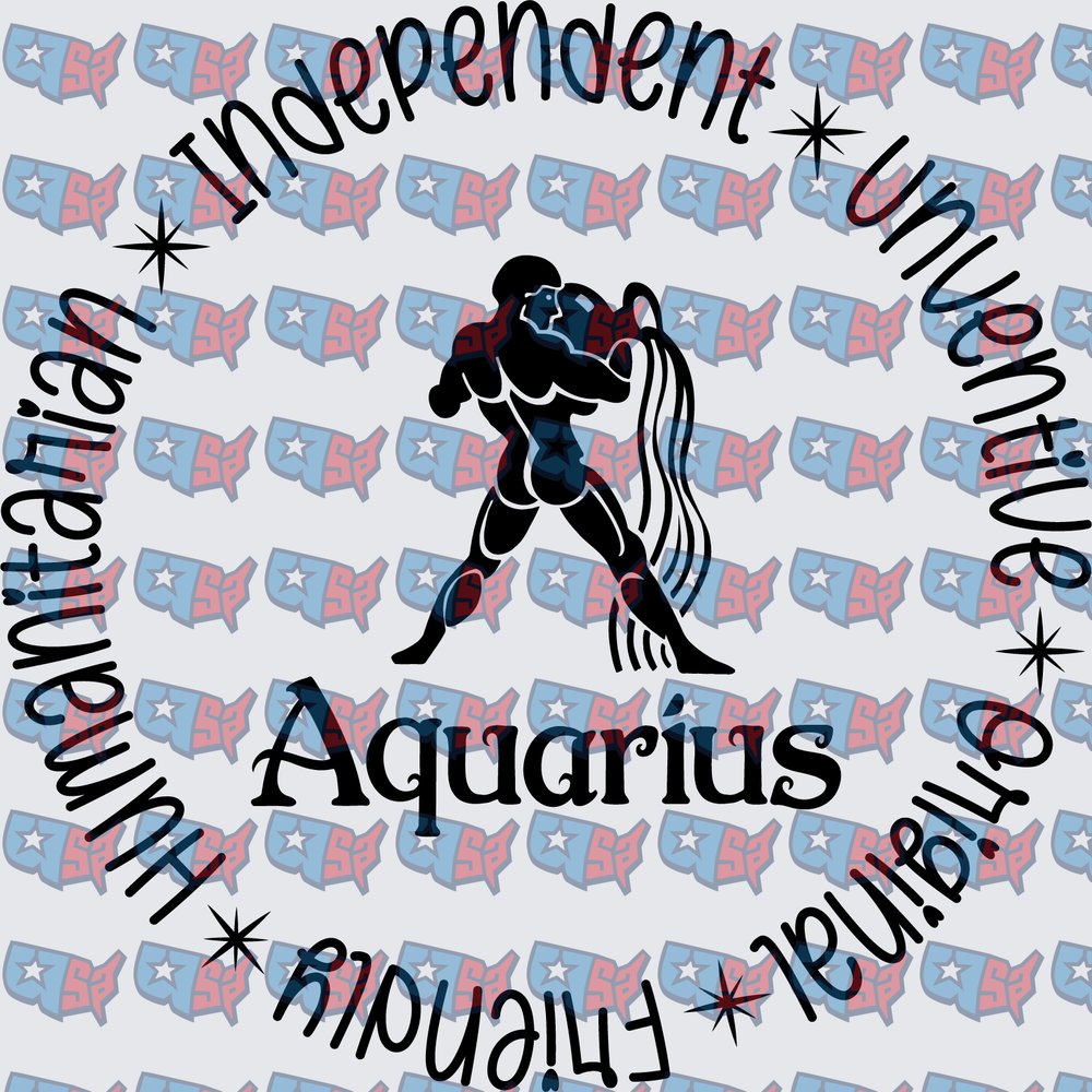 Aquarius Zodiac Sign Water Bearer Personality Traits Circle (DTF)