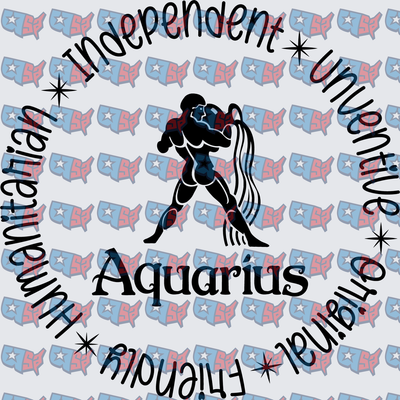 Aquarius Zodiac Sign Water Bearer Personality Traits Circle (DTF)