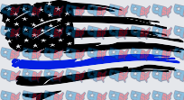 Distressed American Flag Thin Blue Line (DTF)