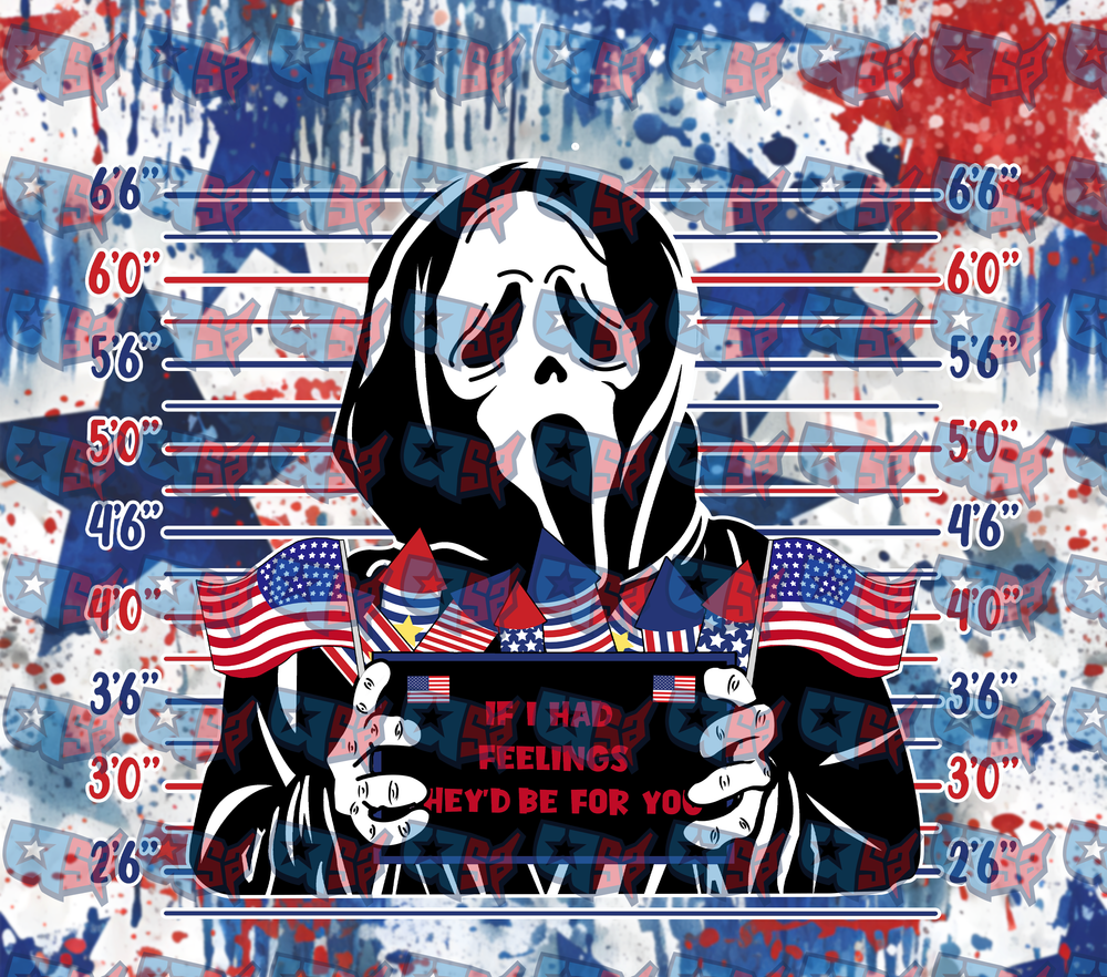 Ghostface Mugshot Patriotic If I Had Feelings (DTF)