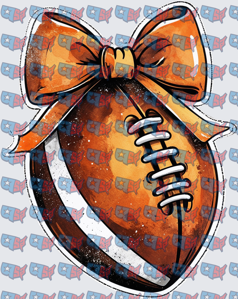 Girly Football With Orange Bow (DTF)