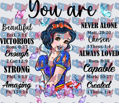 Snow White Princess Christian Bible Verse Affirmations (DTF)