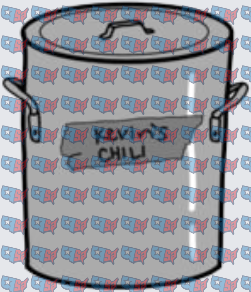 Large Metal Pot Labeled Chili With Lid (DTF)