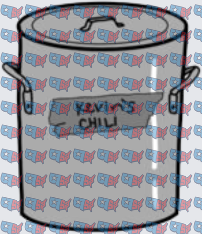 Large Metal Pot Labeled Chili With Lid (DTF)