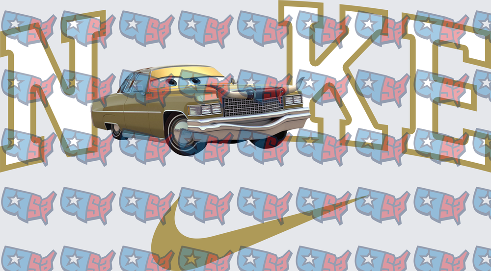 Pixar Cars Lowrider Gold Swoosh Checkmark Logo (DTF)