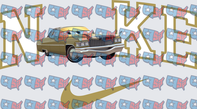 Pixar Cars Lowrider Gold Swoosh Checkmark Logo (DTF)