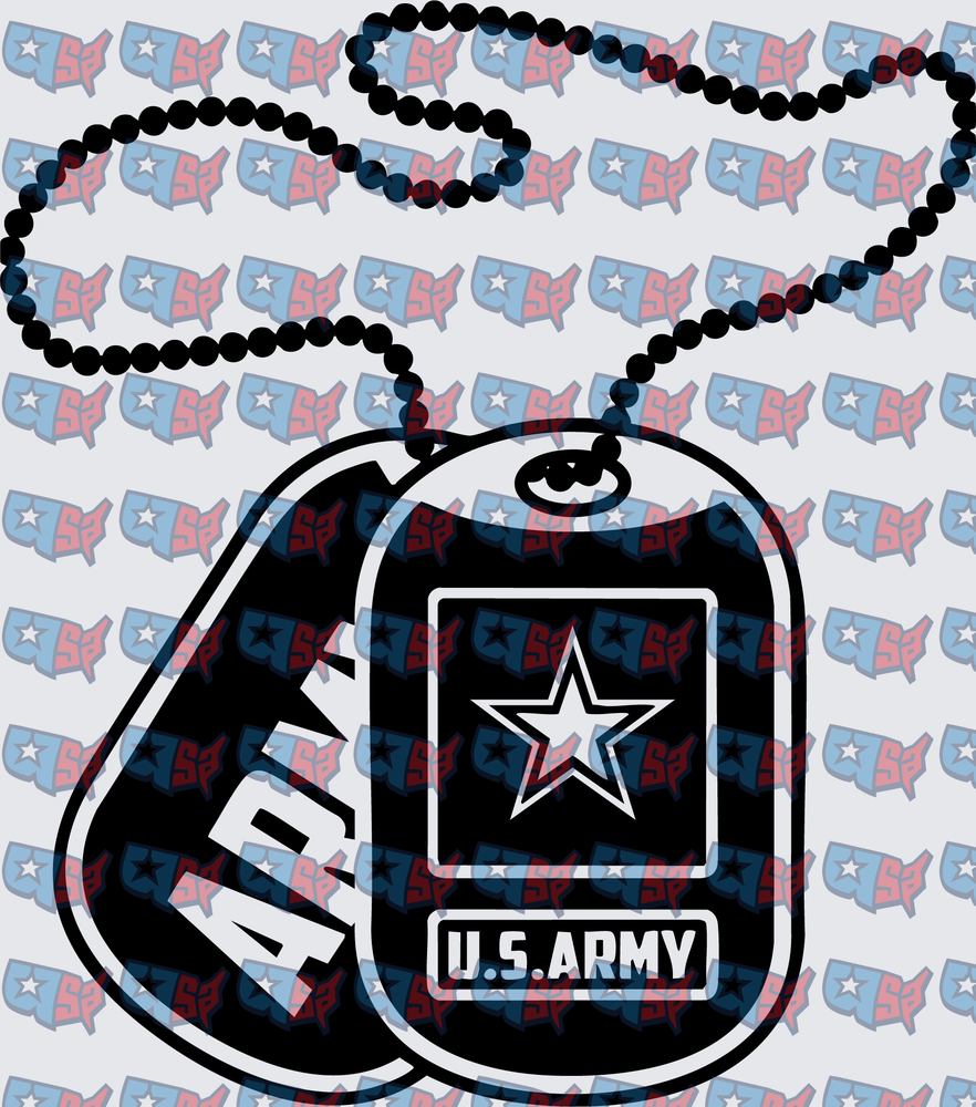 U.S. Army Star Logo Military Dog Tags Chain (DTF)