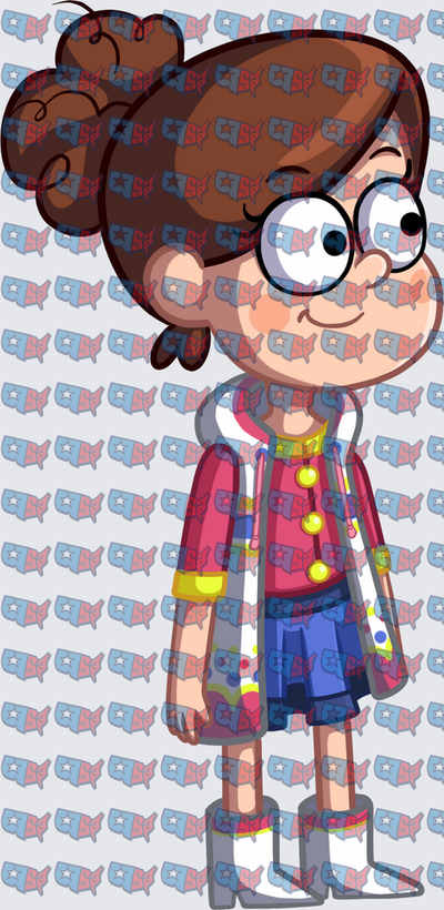 Cartoon Girl Round Glasses Colorful Sweater Coat (DTF)