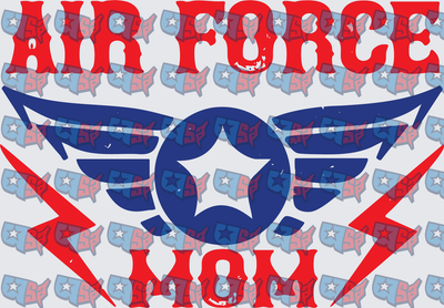 Air Force Mom Winged Star Lightning Bolt (DTF)
