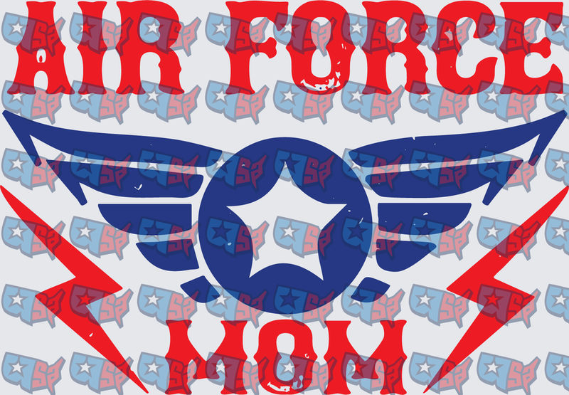 Air Force Mom Winged Star Lightning Bolt (DTF)