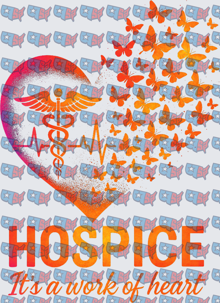 Hospice It's A Work Of Heart Butterfly Caduceus (DTF)
