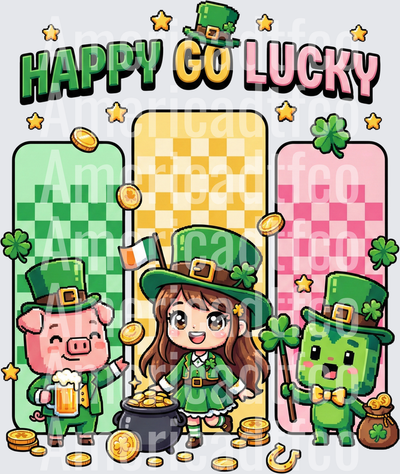 Happy Go Lucky St. Patrick's Day Pixel Characters (DTF)