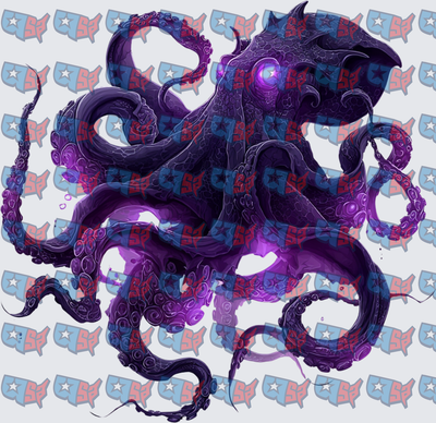 Dark Purple Glowing Eye Kraken Monster (DTF)