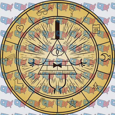 Bill Cipher Gravity Falls Cipher Wheel Symbol (DTF)