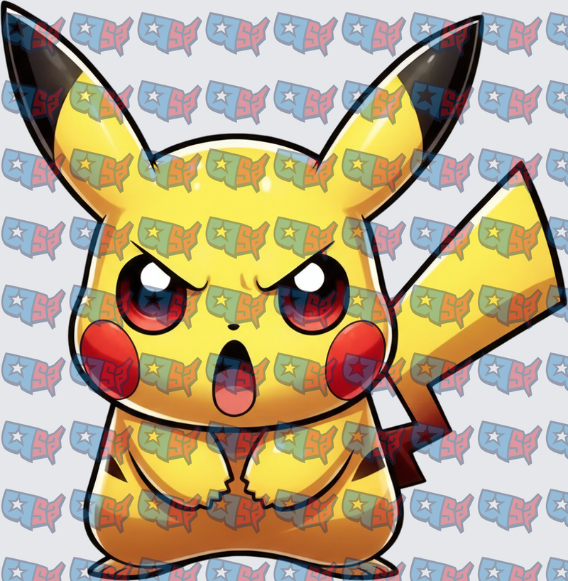 Angry Yellow Electric Mouse Pokemon Character (DTF)