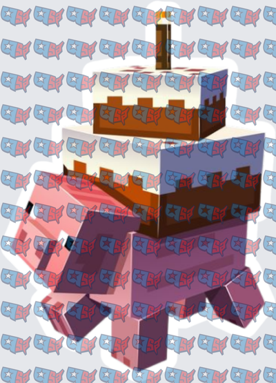 Minecraft Piglin Carrying Birthday Cake (DTF)