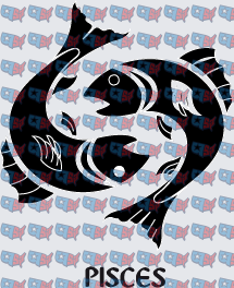 Pisces Zodiac Twin Fish Symbol Design (DTF)