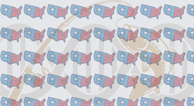 USA Map Logo Patriotic Red White Blue Pattern (DTF)
