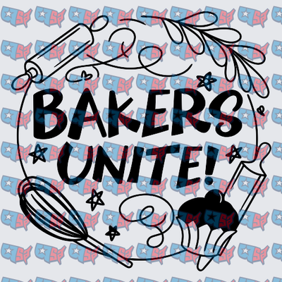 Bakers Unite Whisk Cupcake Rolling Pin Design (DTF)