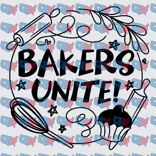Bakers Unite Whisk Cupcake Rolling Pin Design (DTF)