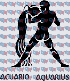 Aquarius Zodiac Sign Acuario Astrology Symbol (DTF)