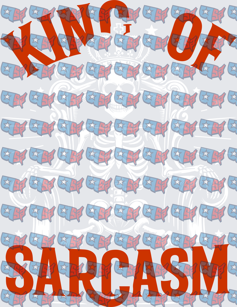 King Of Sarcasm Crowned Skeleton USA Pattern (DTF)
