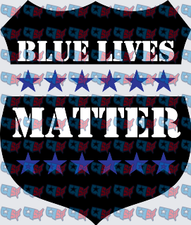 Blue Lives Matter Police Shield Stars Badge (DTF)