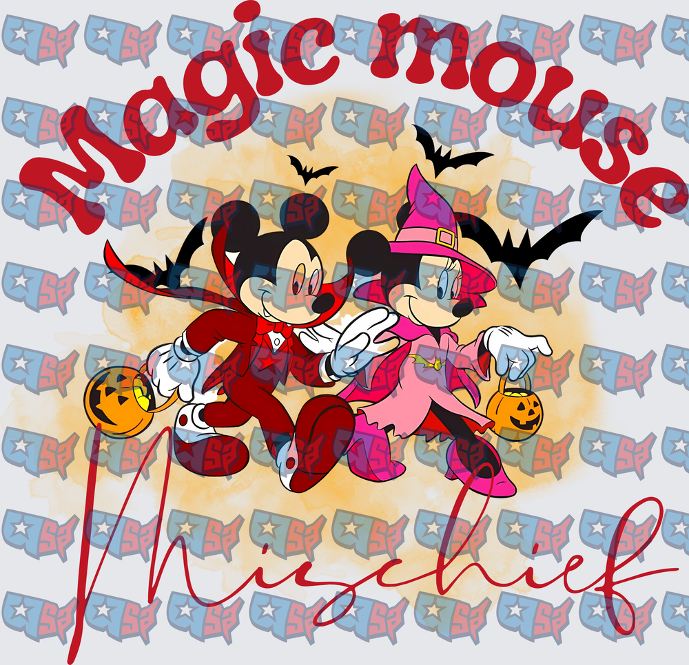 Magic Mouse Mischief Halloween Trick or Treat (DTF)