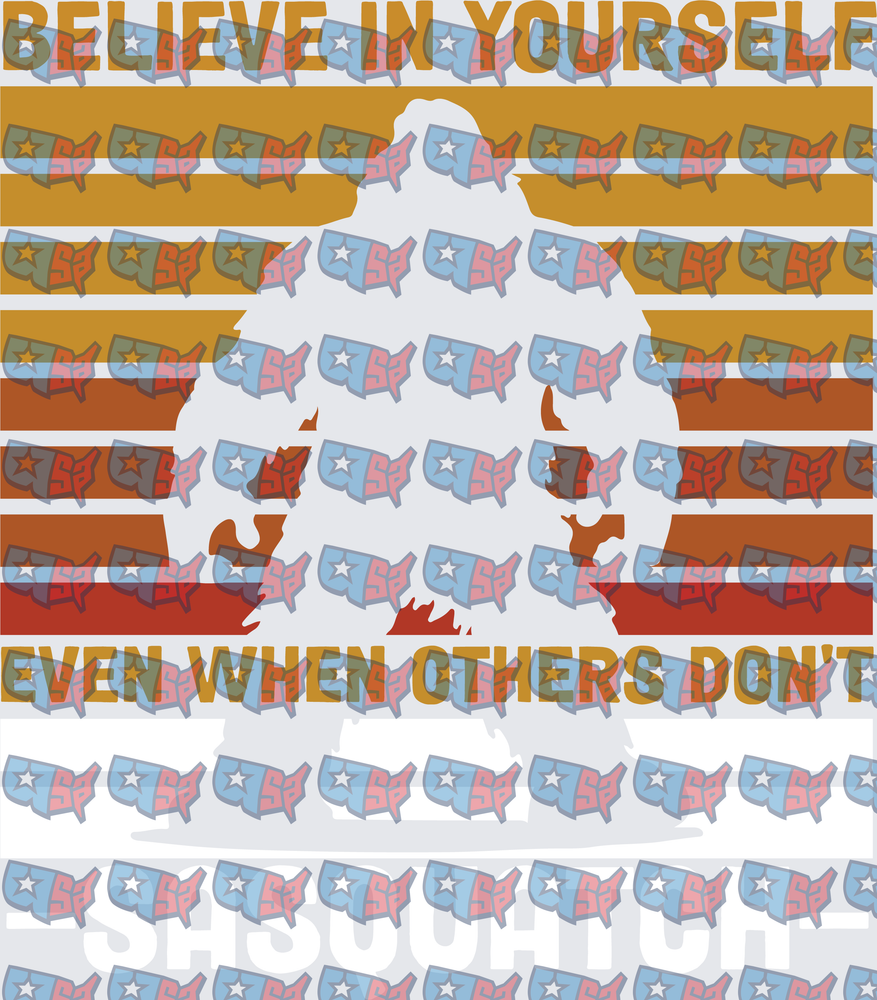 Believe In Yourself Sasquatch Retro Stripe (DTF)