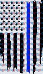 Distressed Vertical American Flag Thin Blue Line (DTF)