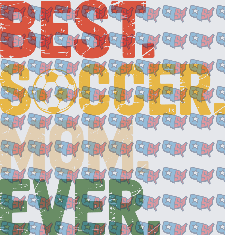 Best Soccer Mom Ever Retro Distressed Lettering (DTF)
