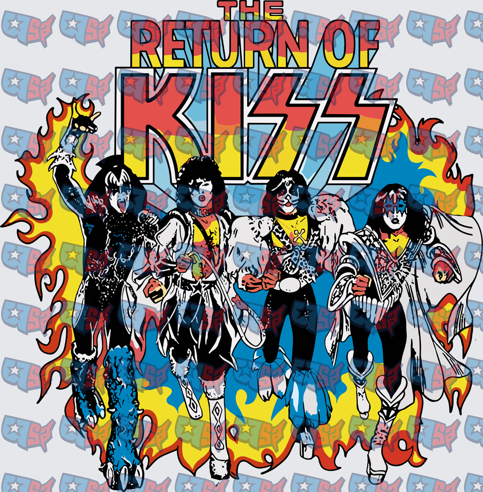 The Return Of KISS Band Flames Graphic (DTF)