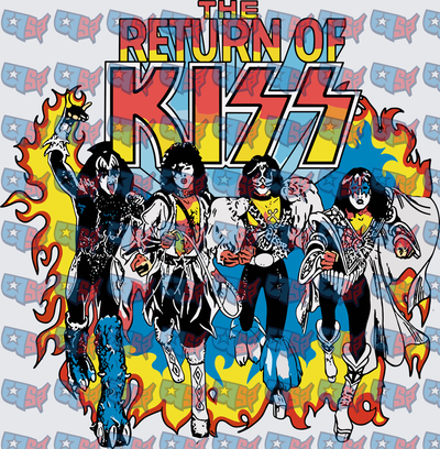 The Return Of KISS Band Flames Graphic (DTF)