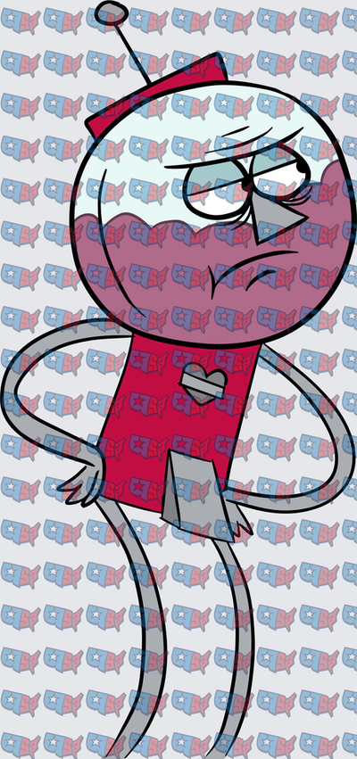 Annoyed Robot Girl With Antenna And Heart Chest (DTF)