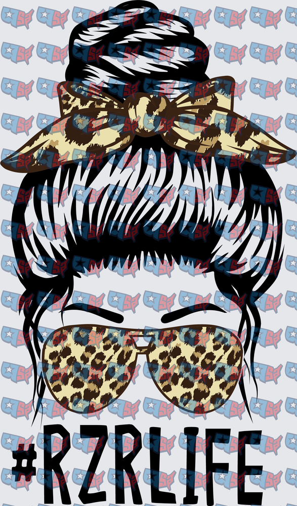 Messy Bun Leopard Bandana Sunglasses #RZRLIFE (DTF)
