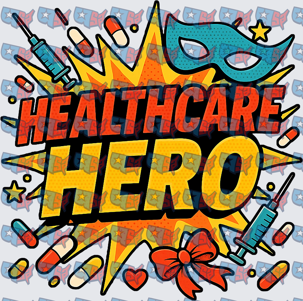 Healthcare Hero Comic Book Pop Art Burst (DTF)