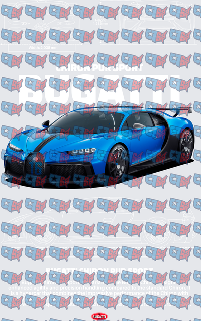 Blue Hypercar Pur Sport Supercar Design (DTF)