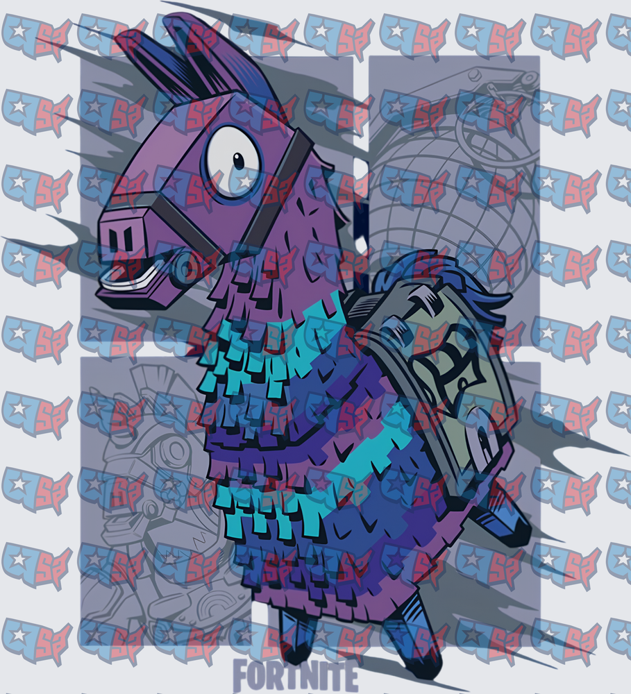 Purple Llama Pinata Gaming Loot Character (DTF)