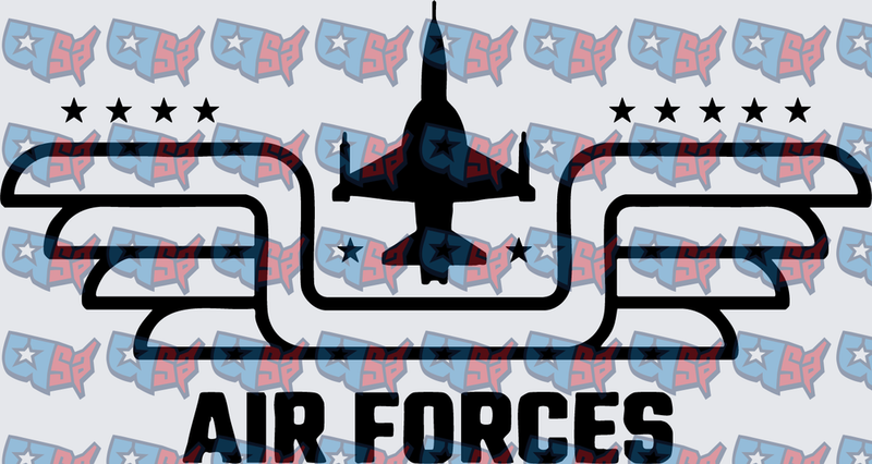 Air Forces Fighter Jet Stars Military Emblem (DTF)
