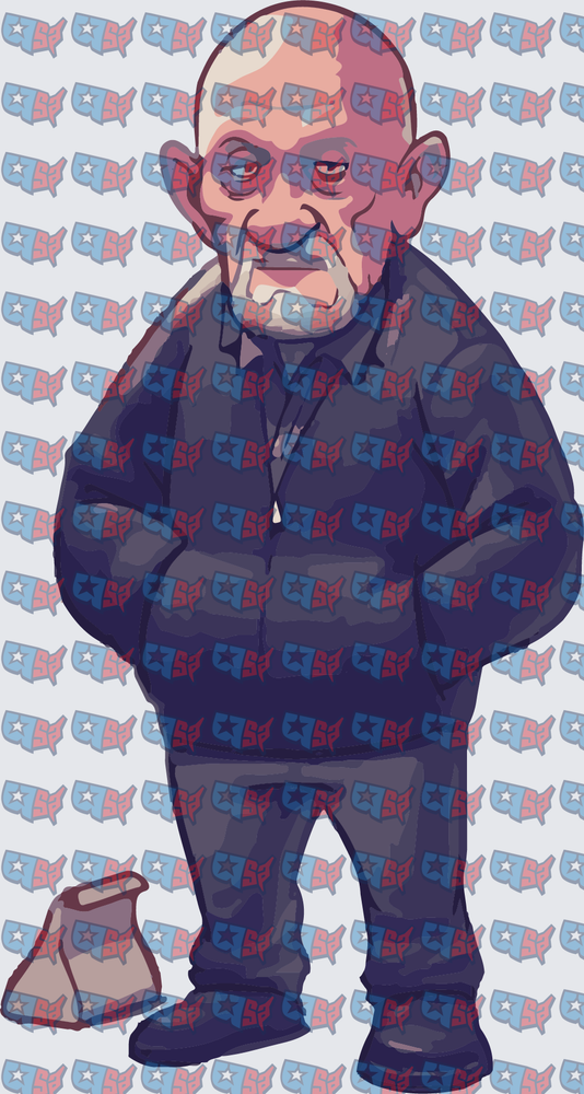 Grumpy Bald Old Man Cartoon Caricature (DTF)