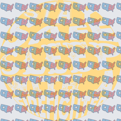 Retro USA Map Star Pattern with Varsity Text (DTF)