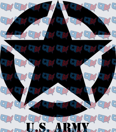 Black Military Star Circle U.S. Army Bold (DTF)