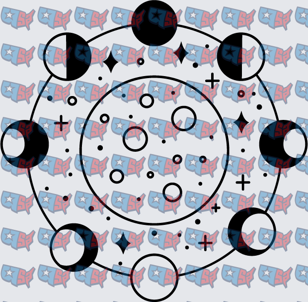 Lunar Moon Phases Celestial Circle Chart (DTF)