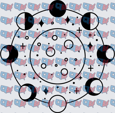 Lunar Moon Phases Celestial Circle Chart (DTF)
